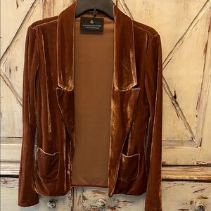 Velvet open front blazer